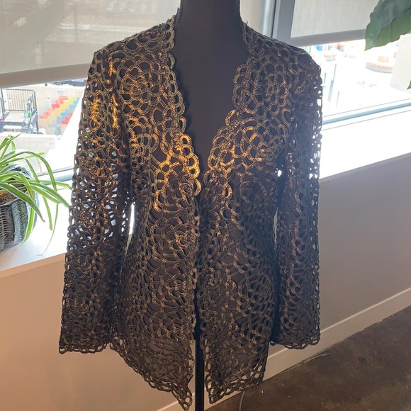 Alberto Makali gold and black “lasercut” blazer - Picture 1 of 6